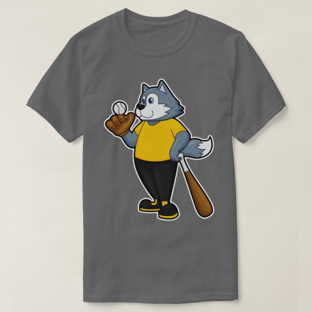 Varg i Baseball med Baseball fladdermus T Shirt (Design framsida)