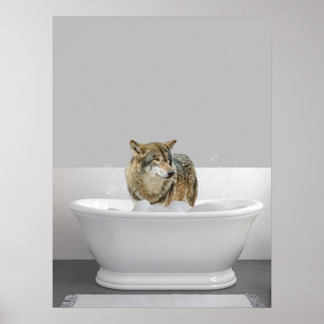 Varg i Bathtub Bubble-bad Poster (Framsidan)