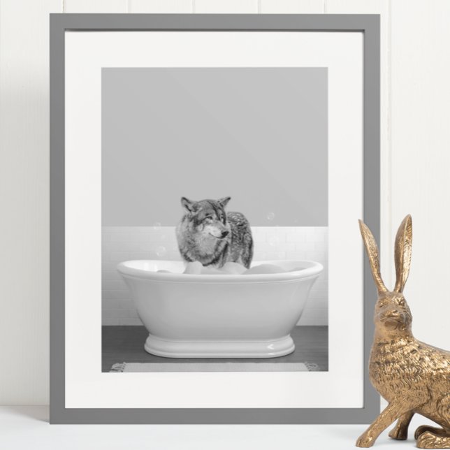 Varg i Bathtub Bubble-bad Poster (Skapare uppladdad)
