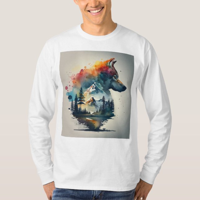 varg i bergsområden t shirt (Framsida)