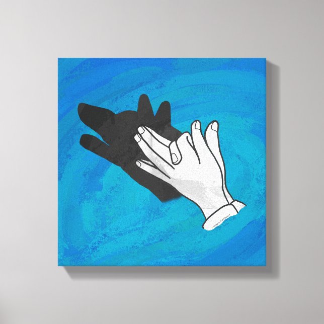 Varg i blått canvastryck (Framsida)