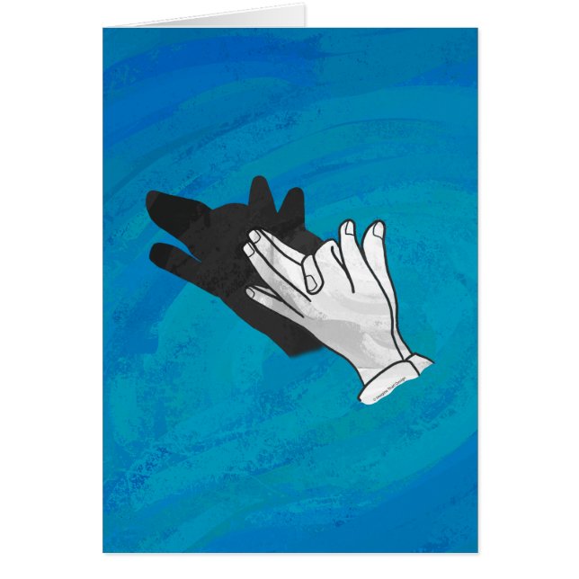 Varg i blått hälsningskort (Framsidan)