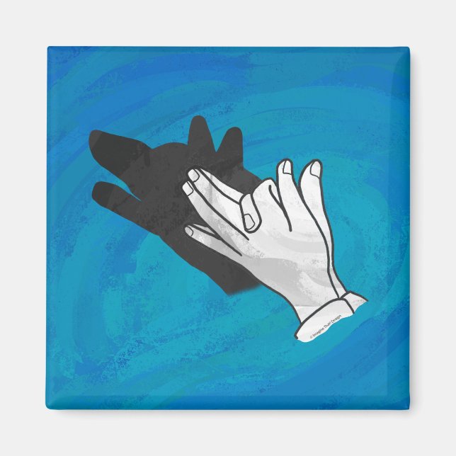 Varg i blått magnet (Framsidan)