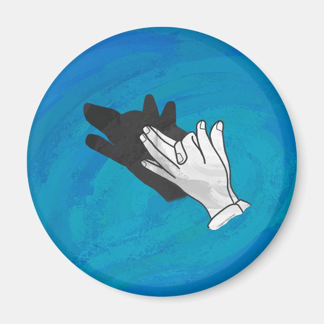 Varg i blått magnet (Framsidan)