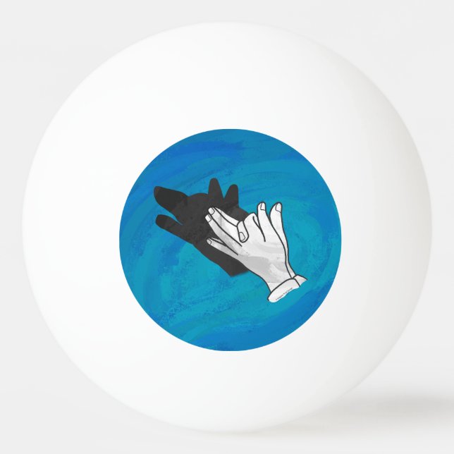 Varg i blått pingisboll (Baksidan)