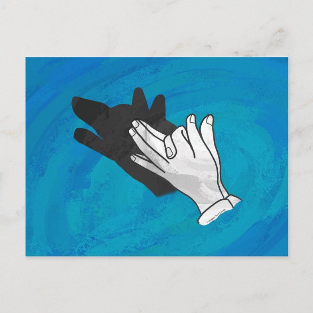 Varg i blått vykort (Framsida)