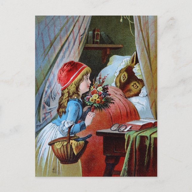 Varg i Grandma Bed Vykort (Framsida)