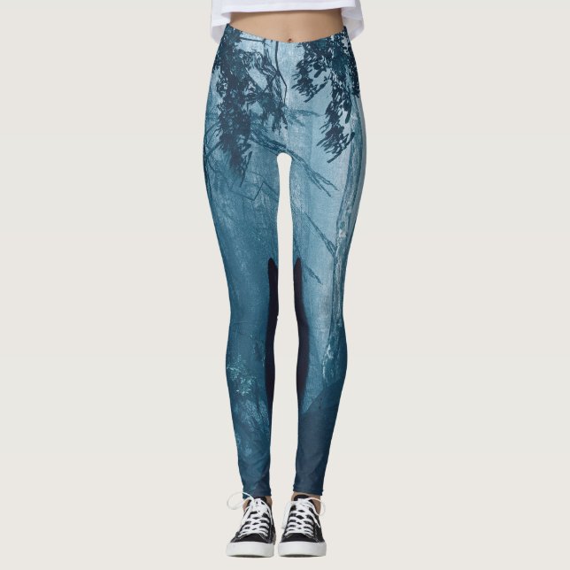 Varg i Mörk Forest. Leggings (Framsida)