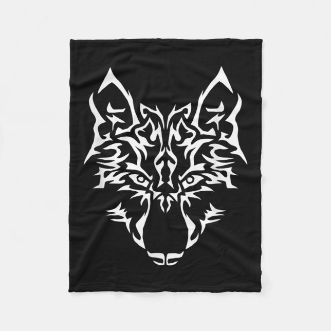 Varg I Predator Mystic Hund Tattoo Gift Fleecefilt (Framsidan)
