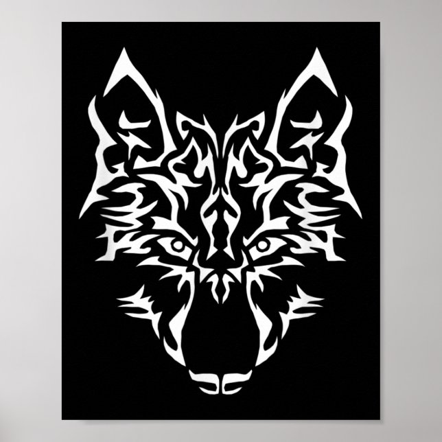 Varg I Predator Mystic Hund Tattoo Gift Poster (Framsidan)