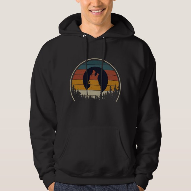 VARG i Skogen Silhouette T-Shirt Hoodie (Framsida)