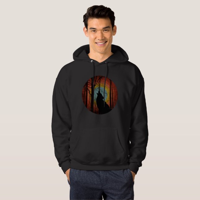 VARG I SKOGEN SKOG HOODIE (Hel framsida)