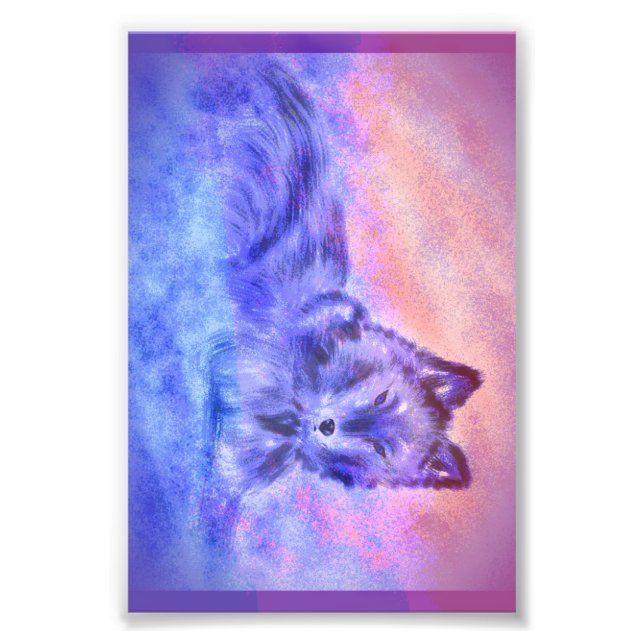 Varg i snösosolnedgång fototryck (Framsidan)