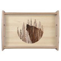 Varg i texturerat trä