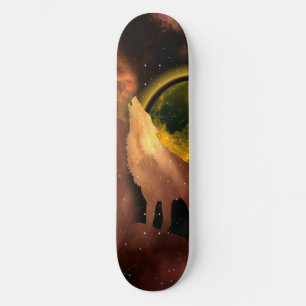 VARG I UTRYMME MÅNE GALAXY MINI SKATEBOARD BRÄDA 18,5 CM