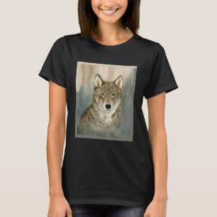 Varg i vattenfärgen Mist T Shirt