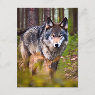 Varg i vykort för skogar
