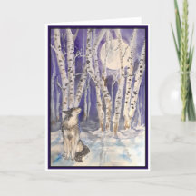 Varg i Winter Blank Greeting Card