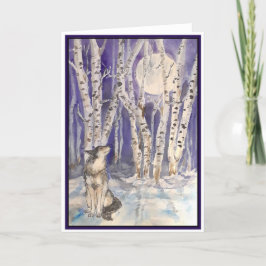 Varg i Winter Blank Greeting Card Kort