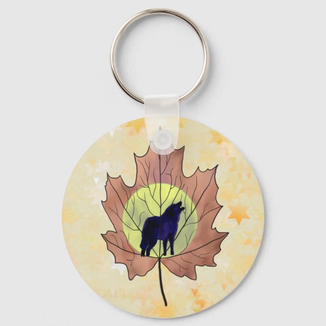 Varg im Ahornblatt Nyckelring (Framsida)