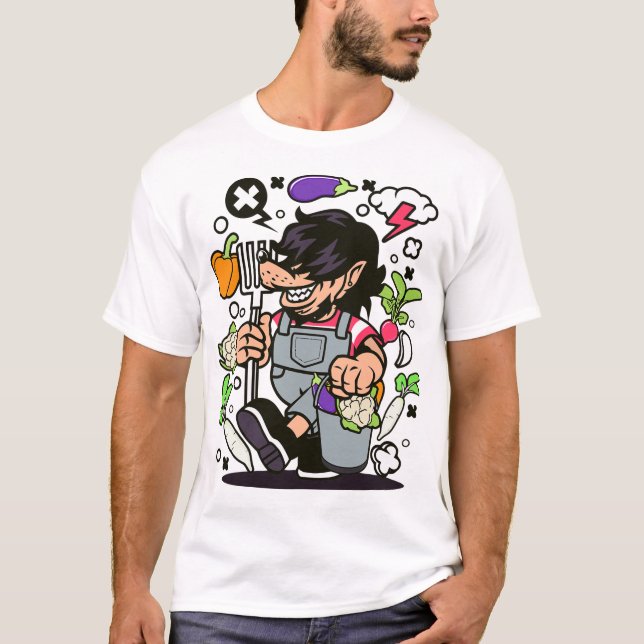 Varg jordbrukare t shirt (Framsida)
