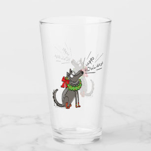 Varg jul Lycklig Howlidays Funny Glaskopp