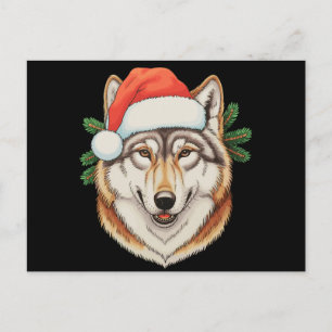 Varg Jul Xmas Tomte Hatt Djur Högtid Vykort