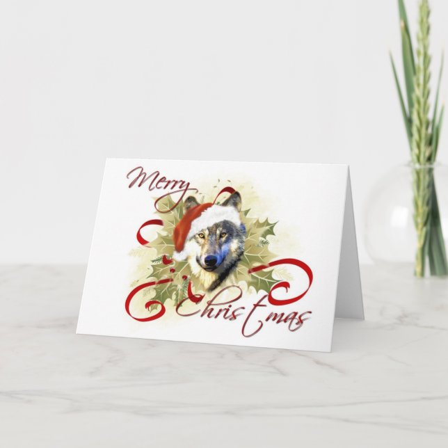 Varg julkort helgkort (Framsida)