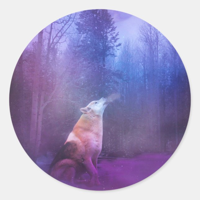 Varg julstämmare runt klistermärke (Framsida)