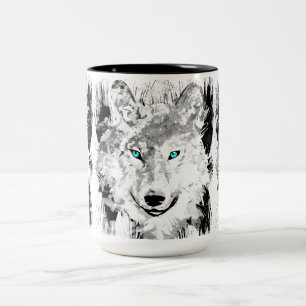 Varg Kaffe Kopp GRÅTT VARG TECKNING MUGG