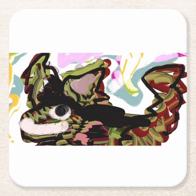 Varg kärlek underlägg papper kvadrat (Framsidan)