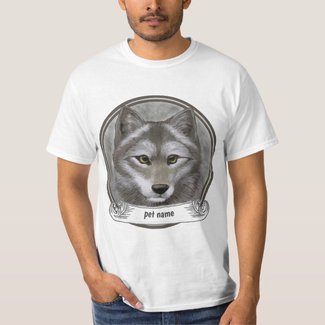 Varg Kärleksfull Minne  T Shirt (Framsida)