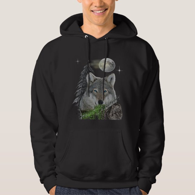 Varg konst hoodie (Framsida)