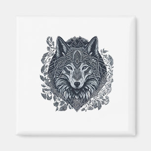 Varg Kubism Tribal Konst Magnet