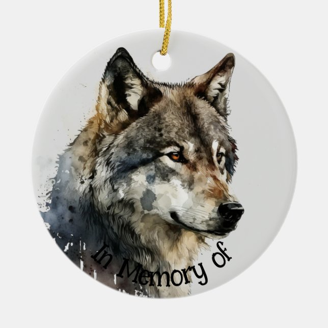Varg Logotyp Vargar Anpassningsbar Affärskort  Julgransprydnad Keramik (Framsidan)