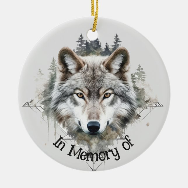 Varg Logotyp Vargar Anpassningsbar Affärskort  Julgransprydnad Keramik (Framsidan)