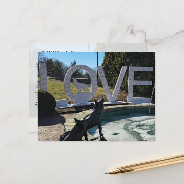 Varg LOVEworks-tecken Vykort (Fram/Back In Situ)