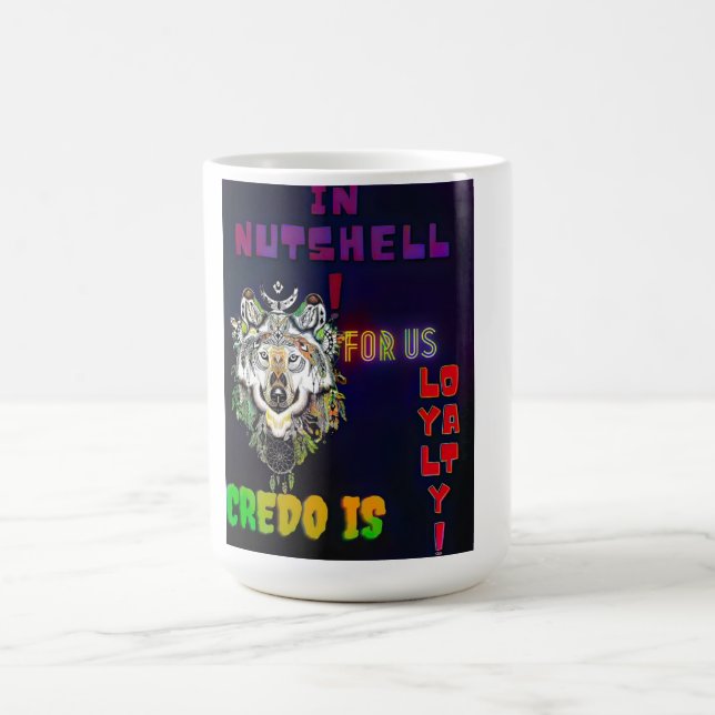 Varg Loyalty Creed - Tribal Varg Neon Quote Mugg (Center)