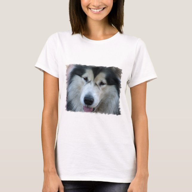 Varg Malamute Bild Långärmad T-Shirt (Framsida)