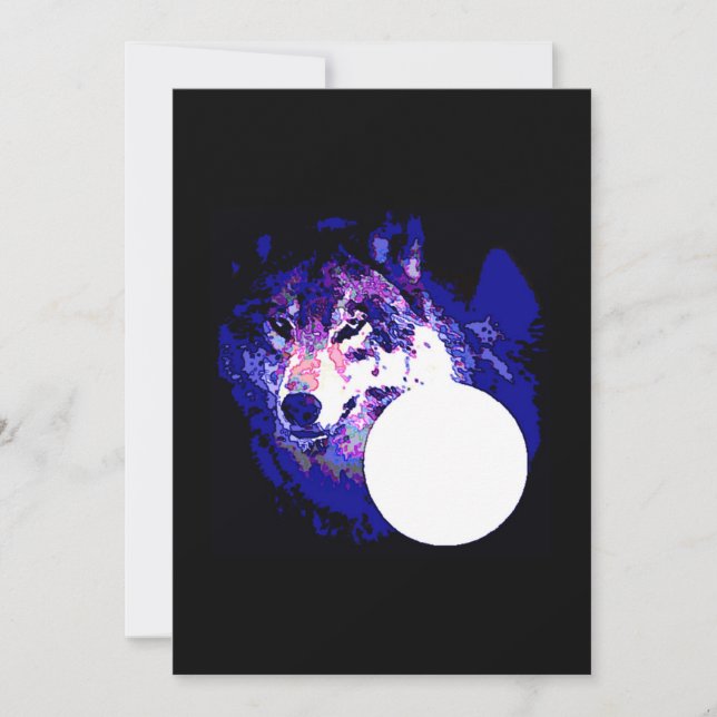 Varg & mån Invitation Inbjudningar (Framsida)