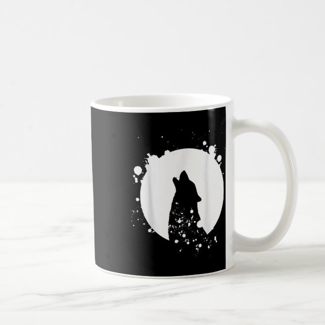 Varg Manar Silhouette Animal Motif Environmental Kaffemugg (Höger)