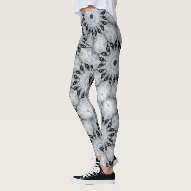 Varg Mandala Fierce Ögon och Hårig Symmetry Leggings (Vänster)