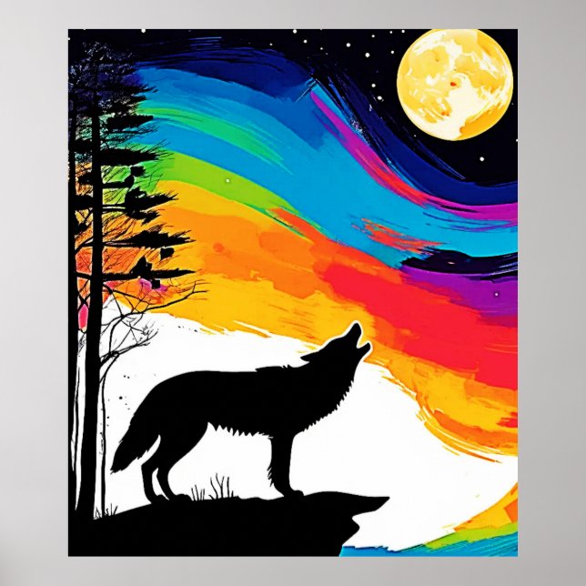 Varg Måne Howl Art Poster (Framsidan)
