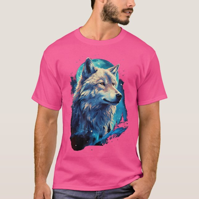 Varg Måne Howling Lone Lone Lone Lone Wolves Pack  T Shirt (Framsida)