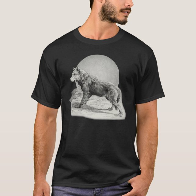 Varg Måne-profil T Shirt (Framsida)