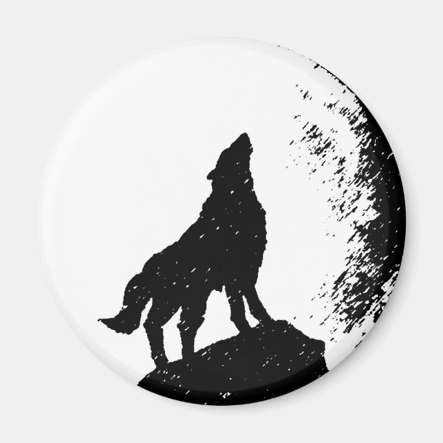 Varg & Måne Silhoutte Magnet (Framsidan)