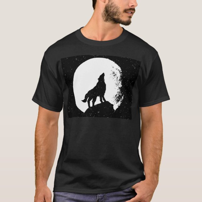 Varg & Måne Silhoutte T Shirt (Framsida)