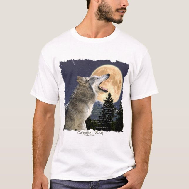 VARG, Måne, skog och Dikt T-Shirt (Framsida)