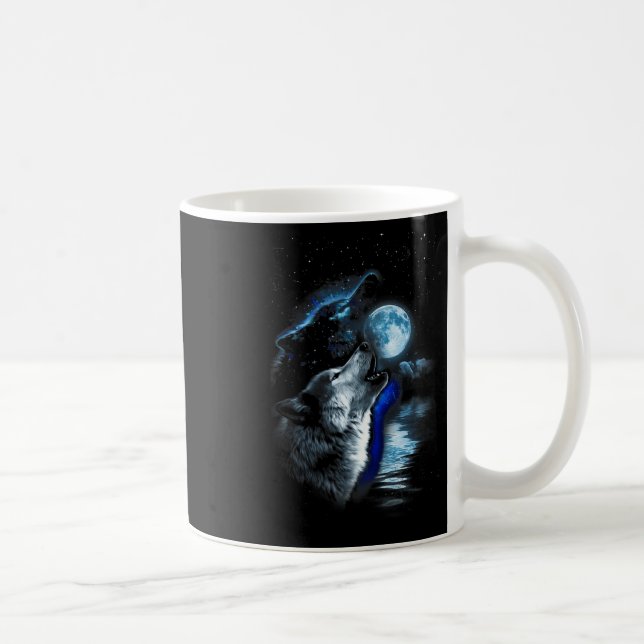 Varg Måne Varg Howling Full Moon Varg Graphic Kaffemugg (Höger)