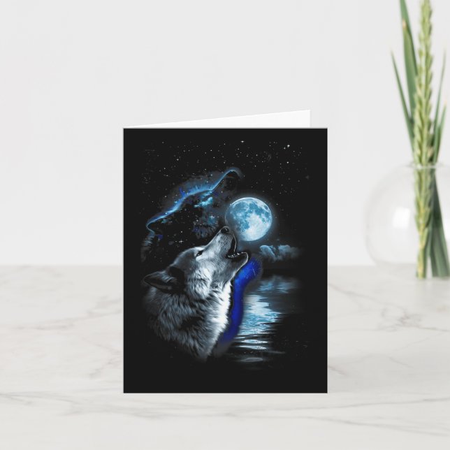 Varg Måne Varg Howling Full Moon Varg Graphic Kort (Framsida)